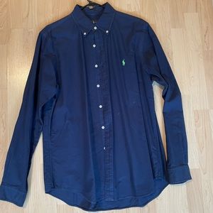Mens navy Polo button down